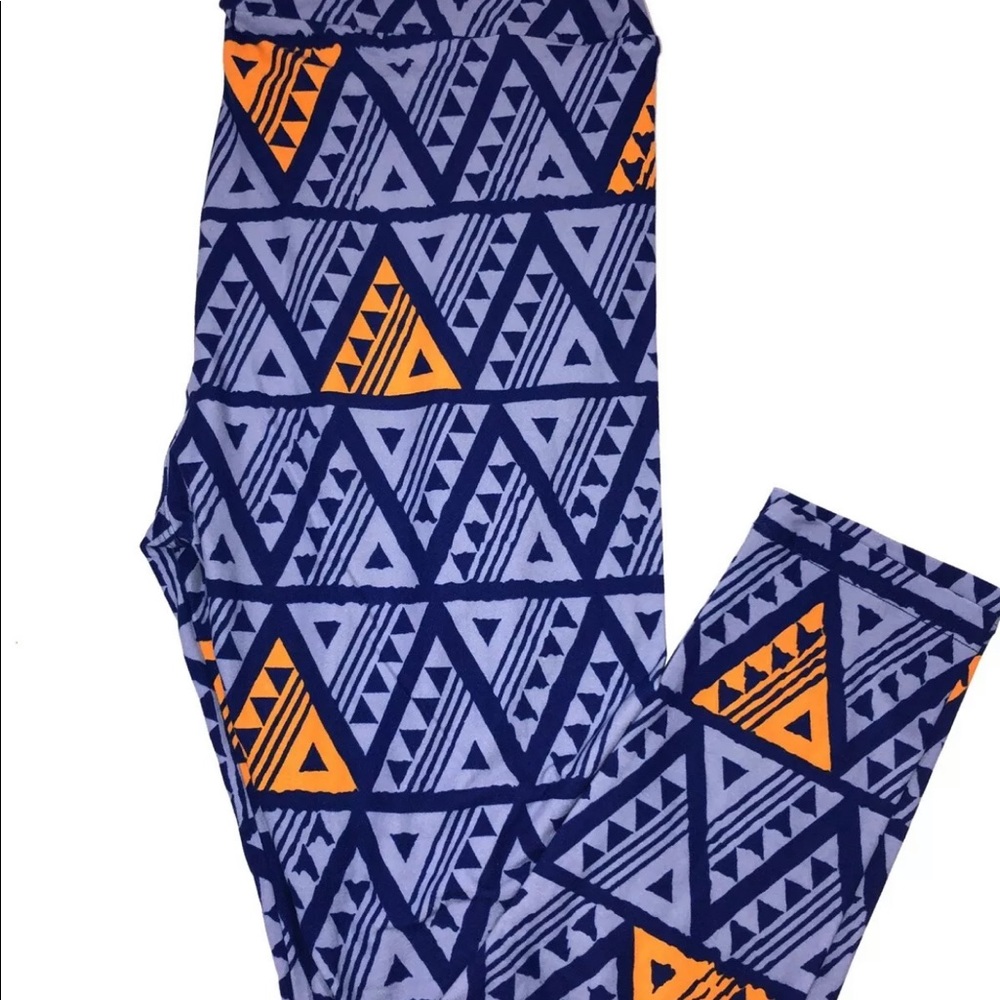 LuLaRoe Leggings Tall and Curvy Blue with triangle